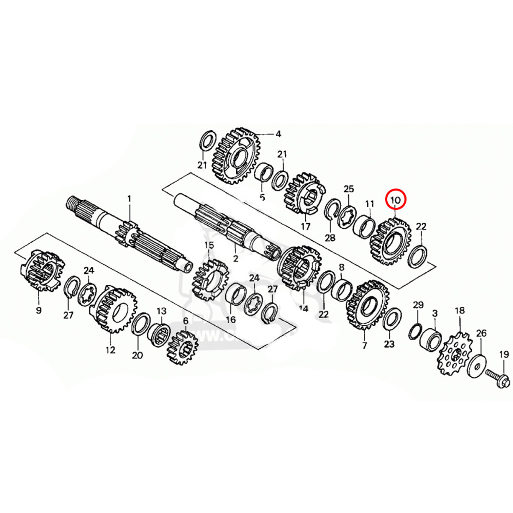 Engrenagem Secundaria Original Honda para CR125 98/01