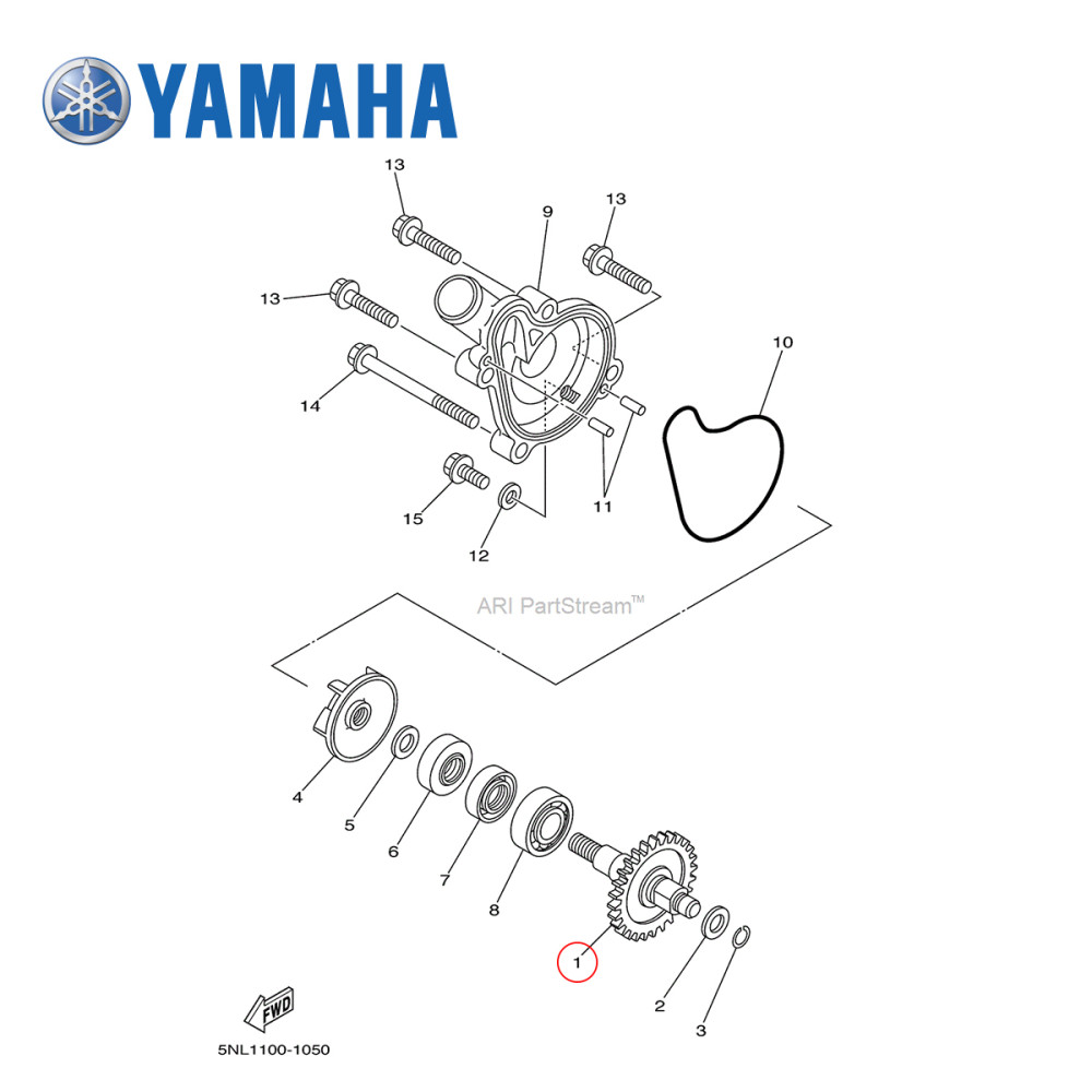Engrenagem da Bomba D'Água Original Yamaha para YZF/WRF250 01/13