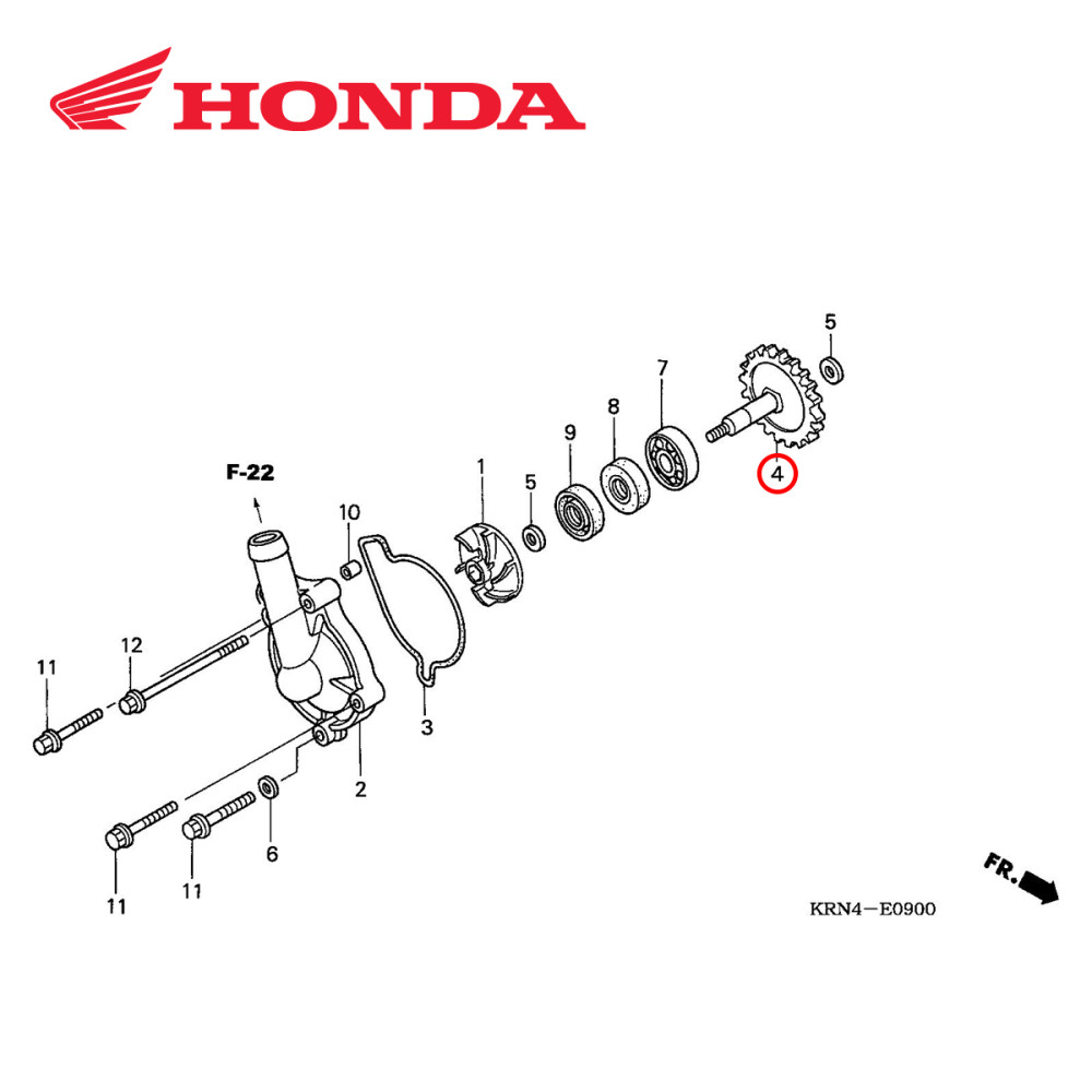 Engrenagem Bomba D'Água Original Honda para CRF250 04/09