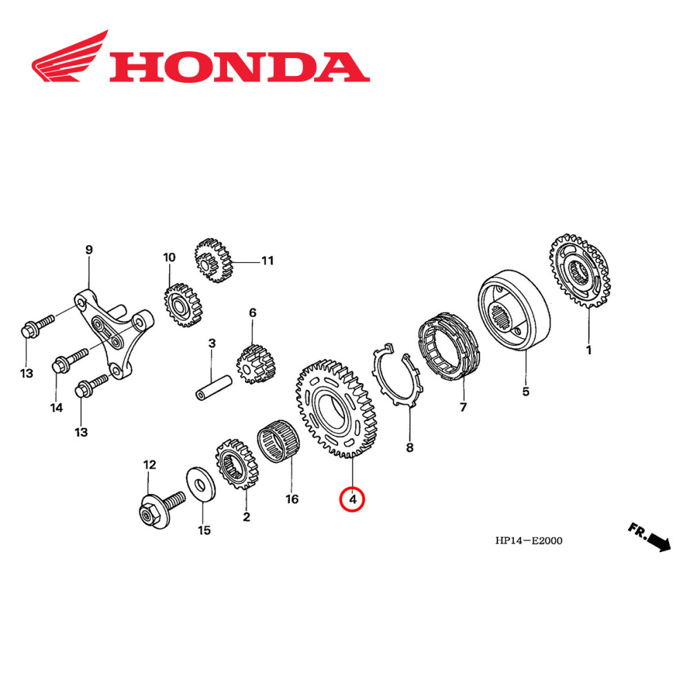 Engrenagem de Partida Original Honda para CRF450X 05/17 35 Dentes