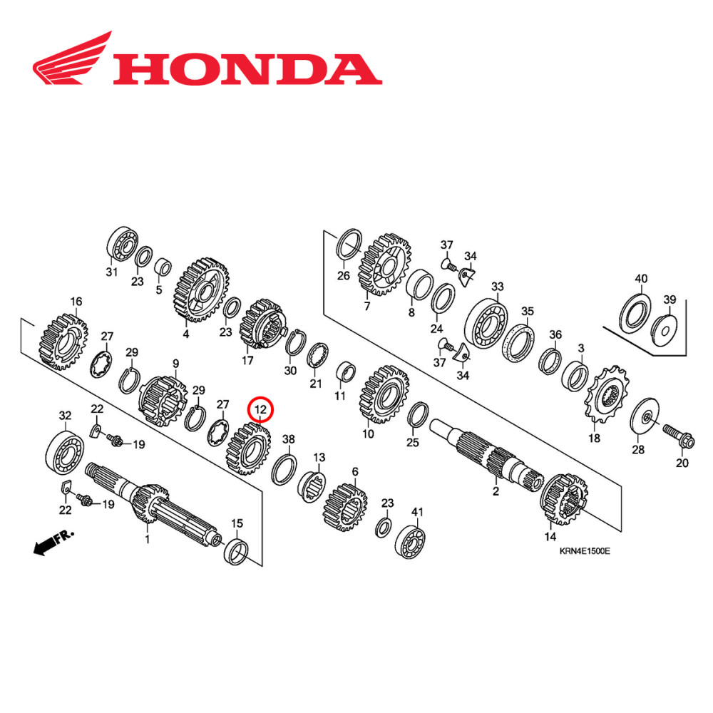 Engrenagem Primaria 4ª Original Honda para CRF250 04/08 22 Dentes