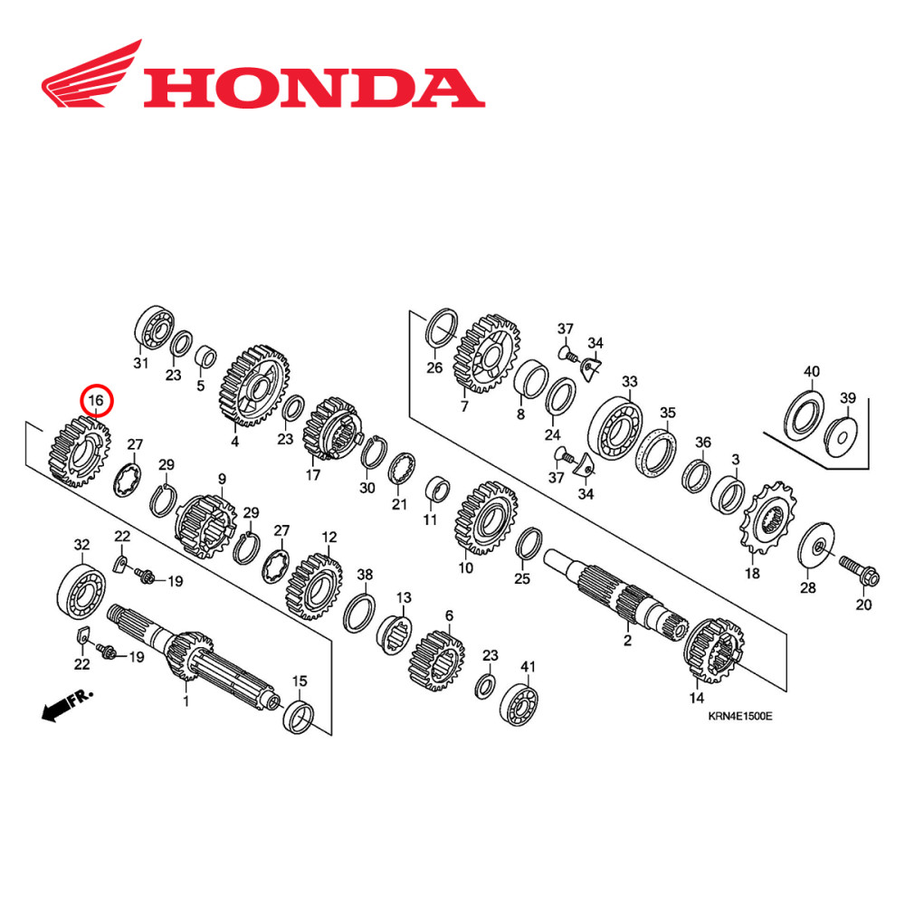 Engrenagem Primaria Original Honda para CRF250 04/09 24 Dentes