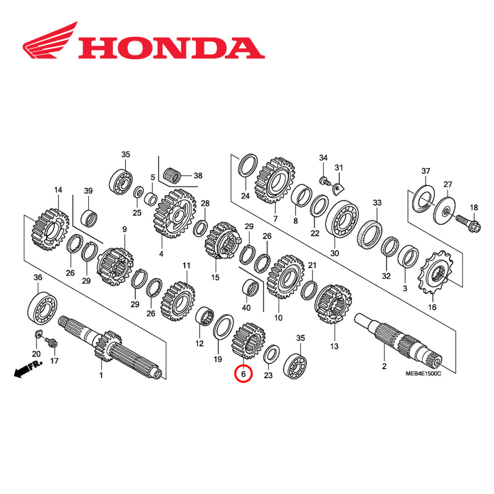 Engrenagem Principal Original Honda para CRF450 08