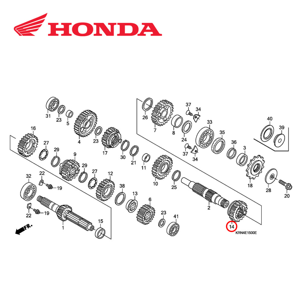 Engrenagem Secundária Original Honda para CRF250 09