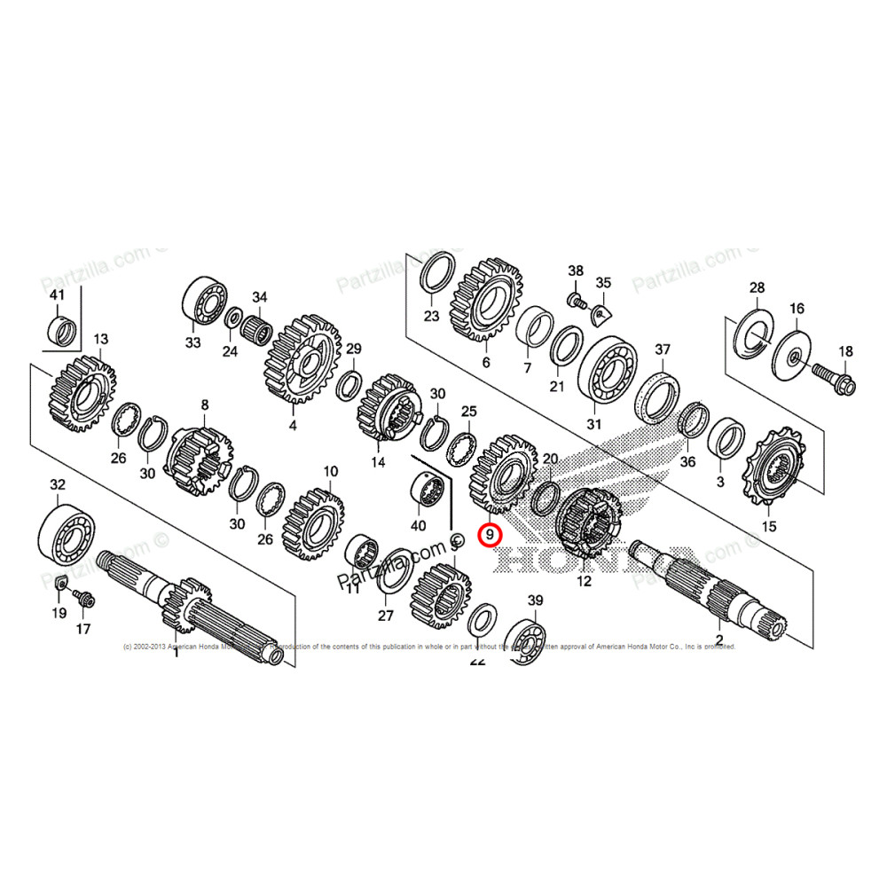 Engrenagem 3 Marcha Original Honda para CRF450X 08/16
