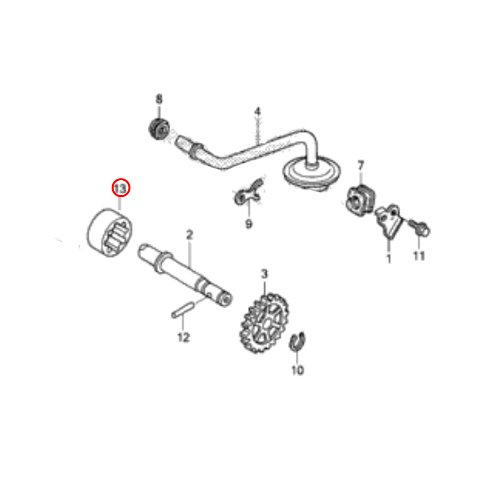 Engrenagem da Bomba de Óleo Original Honda para CRF450 05 (Grande)