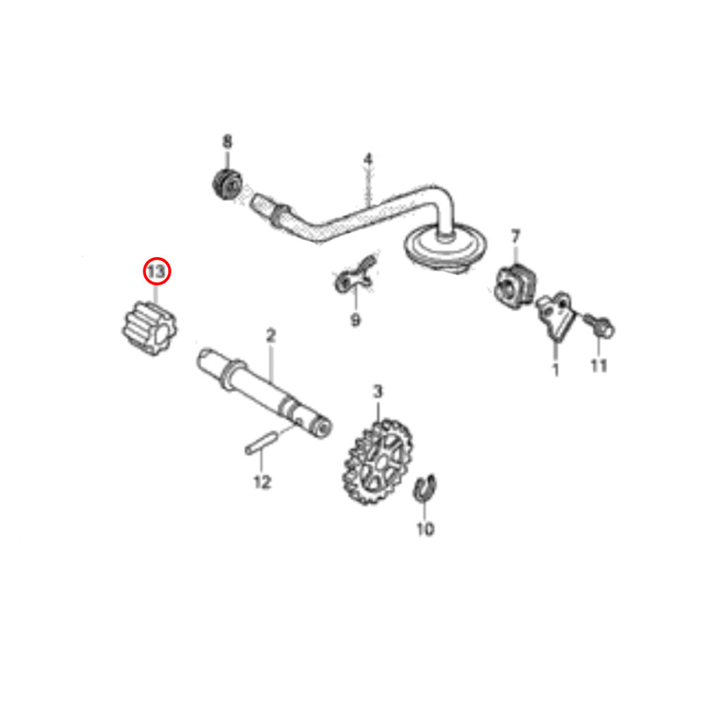 Engrenagem da Bomba de Óleo Original Honda para CRF450 05 (Pequena)
