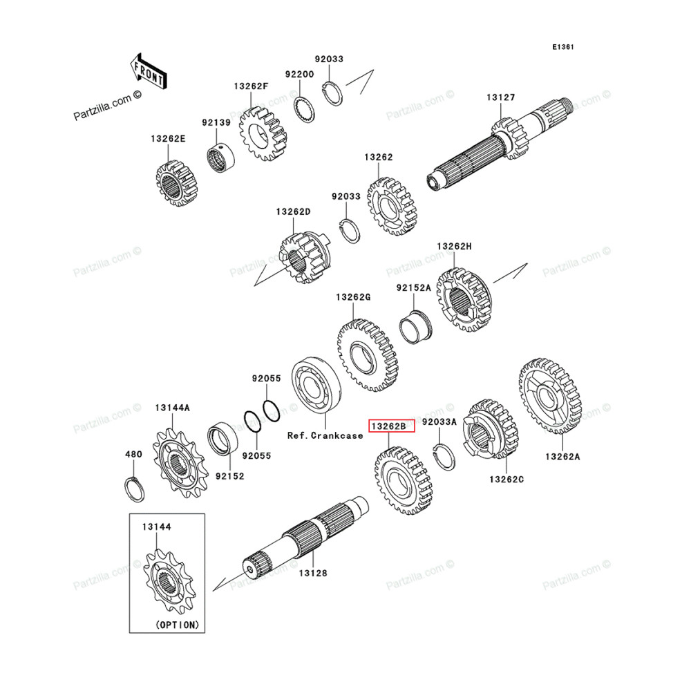 Engrenagem Secundaria 3 Original Kawasaki KXF250 11/13 (26T) Transmissão