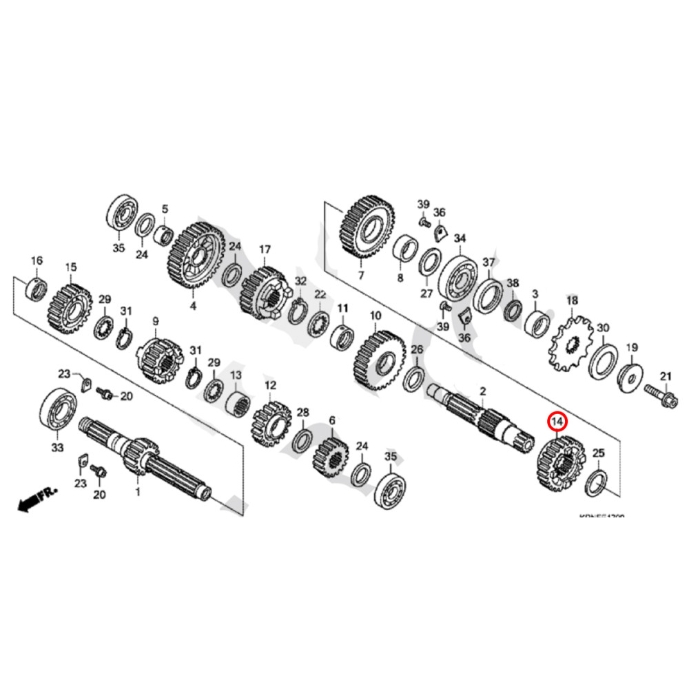 Engrenagem Secundaria 4 Original Honda para CRF250 10/13