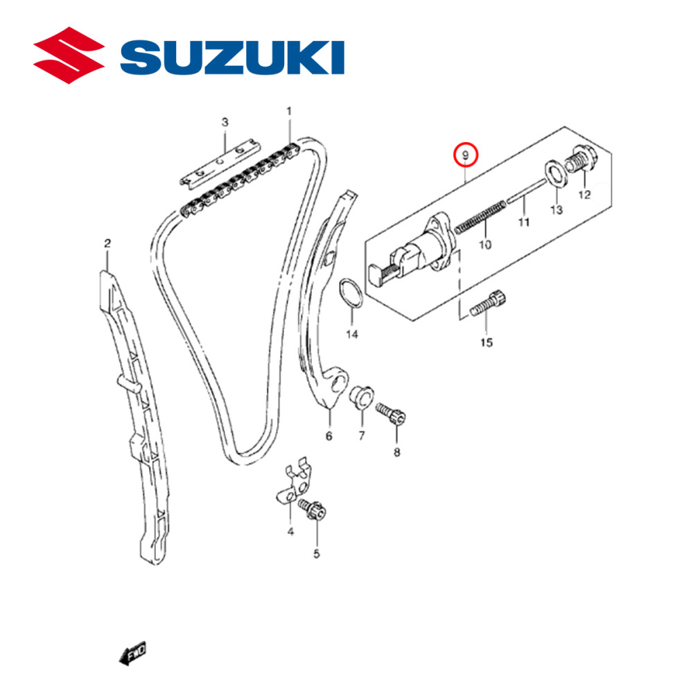 Esticador da Corrente de Comando Original Suzuki para RMZ250 07/15
