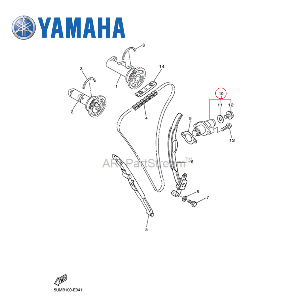 Esticador da Corrente de Comando Original Yamaha para YZF250 06/13 WRF250 07/13
