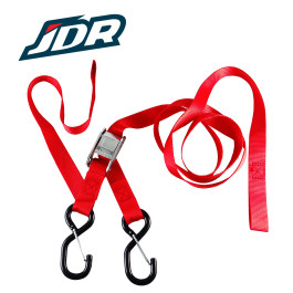 Esticador sem Catraca JDR para Fixação de Motos Tipo Gancho com Presilha Vermelho