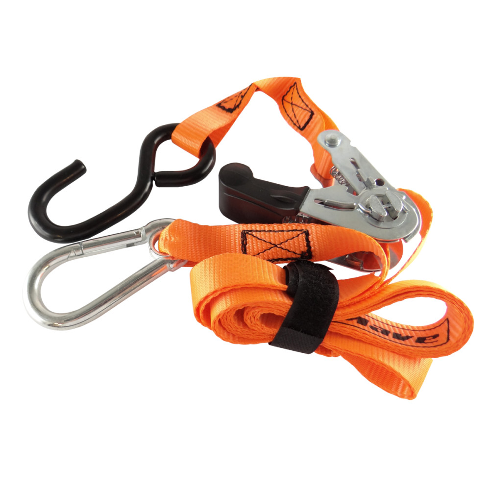 Esticador com Catraca Mave para Fixação de Motos com Bolsa (Tipo Mosquetão) (Par)-PRETO