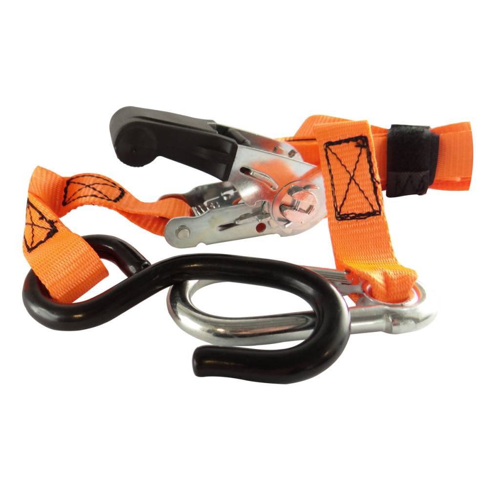 Esticador com Catraca Mave para Fixação de Motos com Bolsa (Tipo Mosquetão) (Par)-PRETO