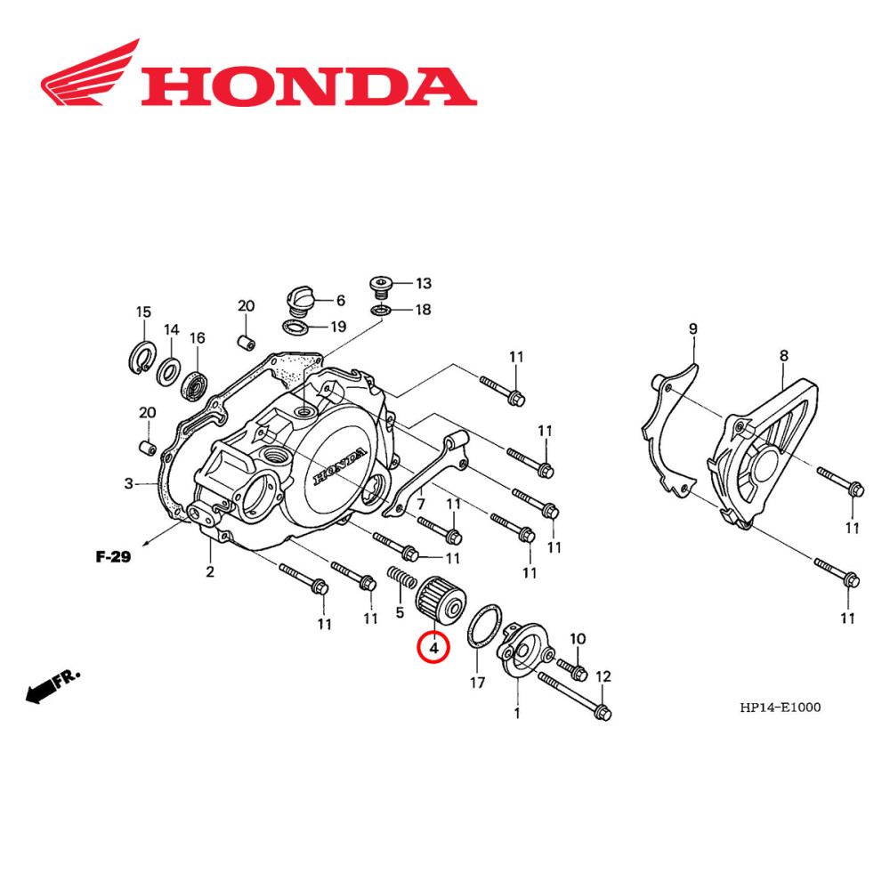 Filtro de Óleo Original Honda para CRF150 07/17 CRF/CRFX250 04/17 CRF/CRFX450 02/17
