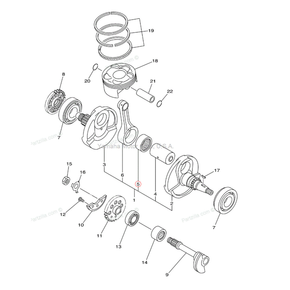 Gaiola para Biela Original Yamaha para YZF450 10/19 YZ450FX 16/18 WRF450 12/18