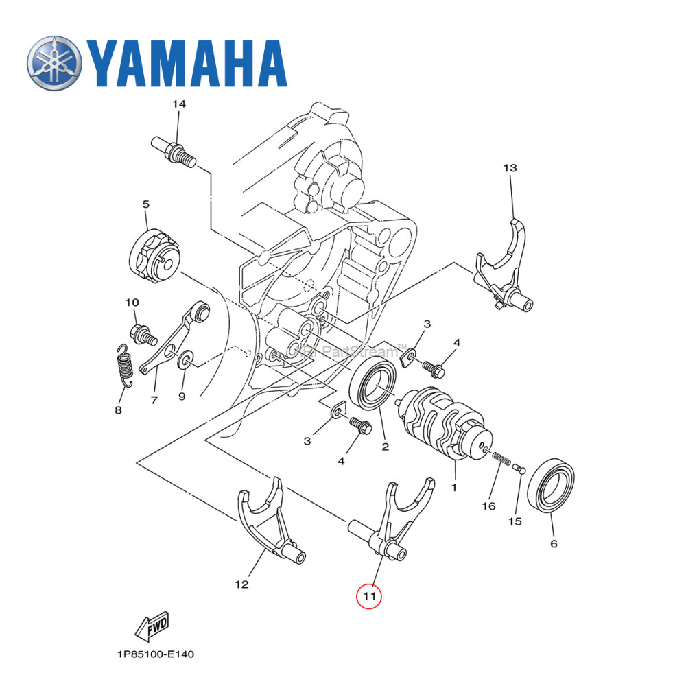 Garfo do Eixo Secundário Original Yamaha para YZ250 02/17 YZF426 02