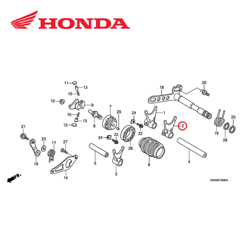Garfo Seletor Esquerdo Original Honda para CRF250 04/09