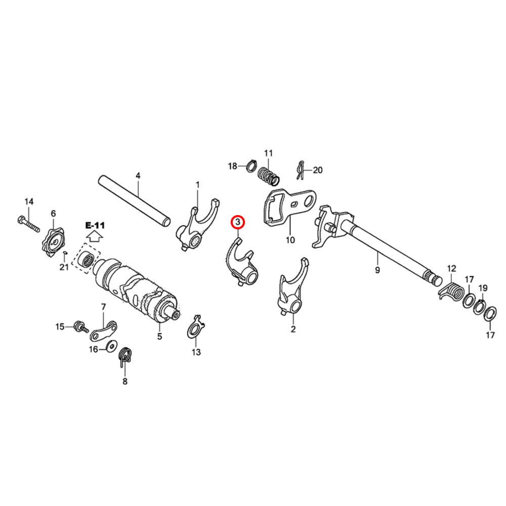 Garfo Seletor de Marchas Original Honda para CRF230 (Central)