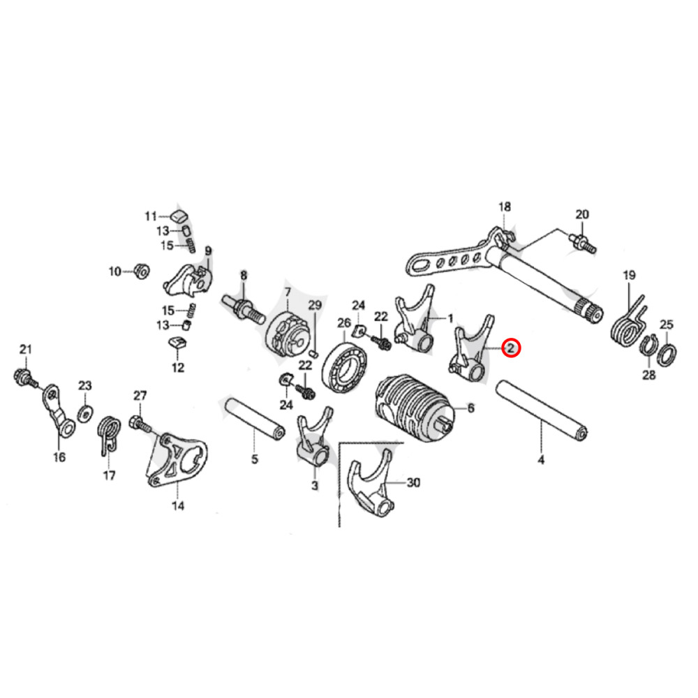 Garfo Seletor de Marchas Original Honda para CRF450 09/15 (Lado Esquerdo)