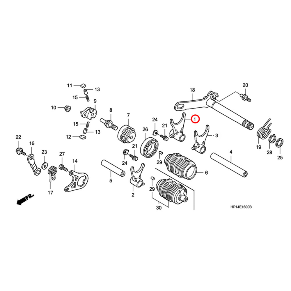 Garfo Seletor Direito Original Honda para CRF250 04/09