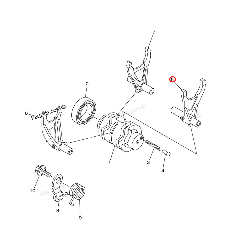 Garfo Seletor de Marchas Original Yamaha YZF/WRF250 01/13 (Shift 1)