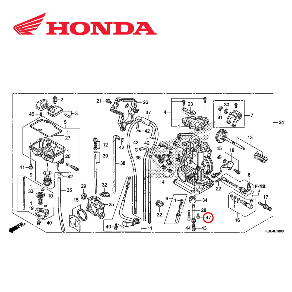 Giclê de Partida Original Honda para CRF250 04/09 CRFX250 04/09+12/13+15/16 #68