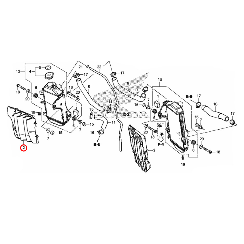 Grade do Radiador Direita Original Honda para CRF450 17/18 (Preta)