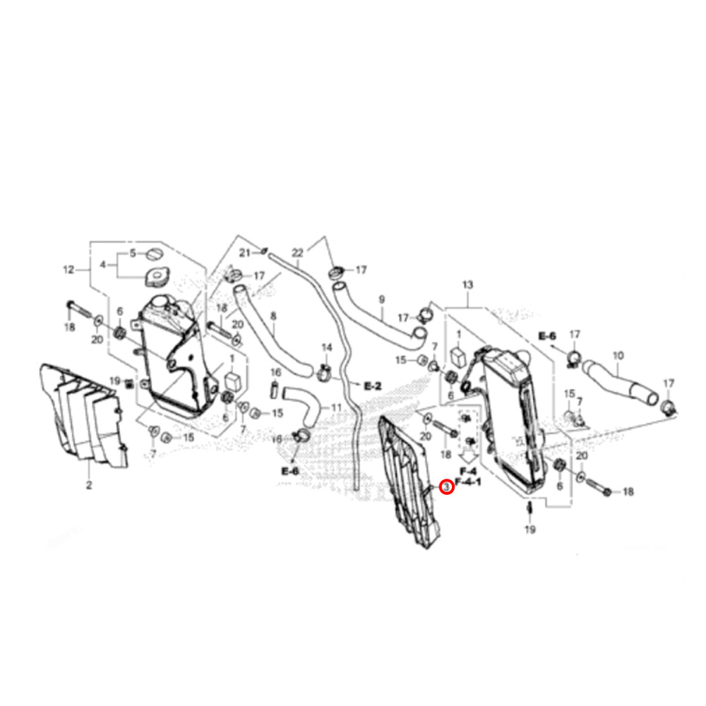 Grade do Radiador Esquerda Original Honda para CRF450 17/18