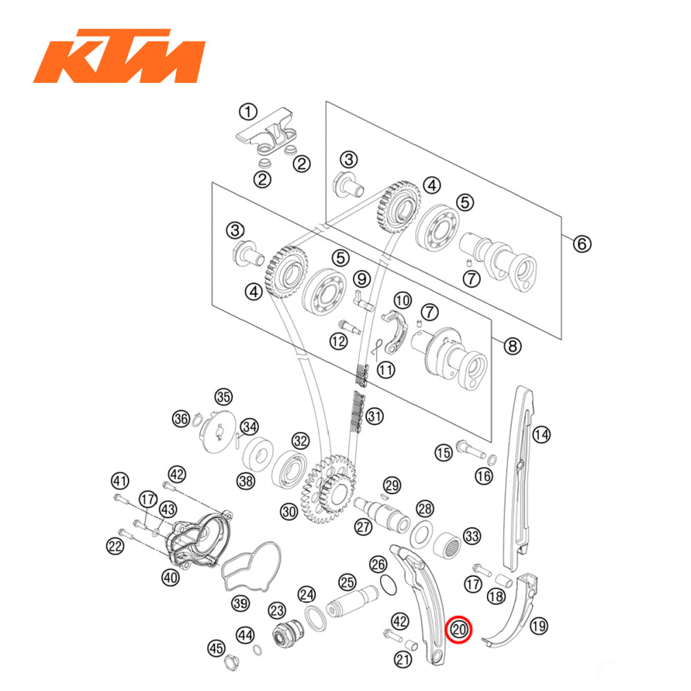 Guia da Corrente de Comando Original KTM para SX-F/XC-F/XCF-W250 05/12