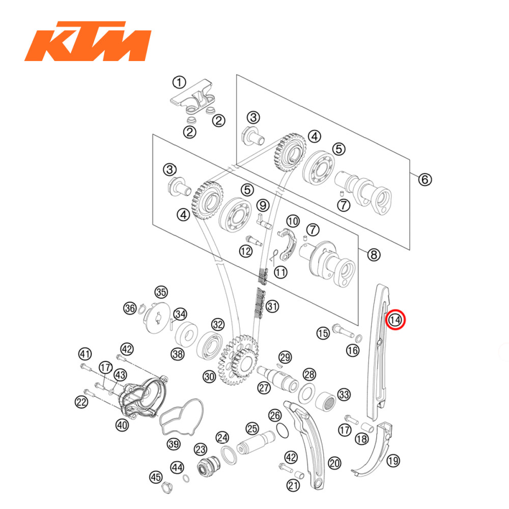 Guia da Corrente de Comando Original KTM para SX-F/XC-F/XCF-W250 05/12