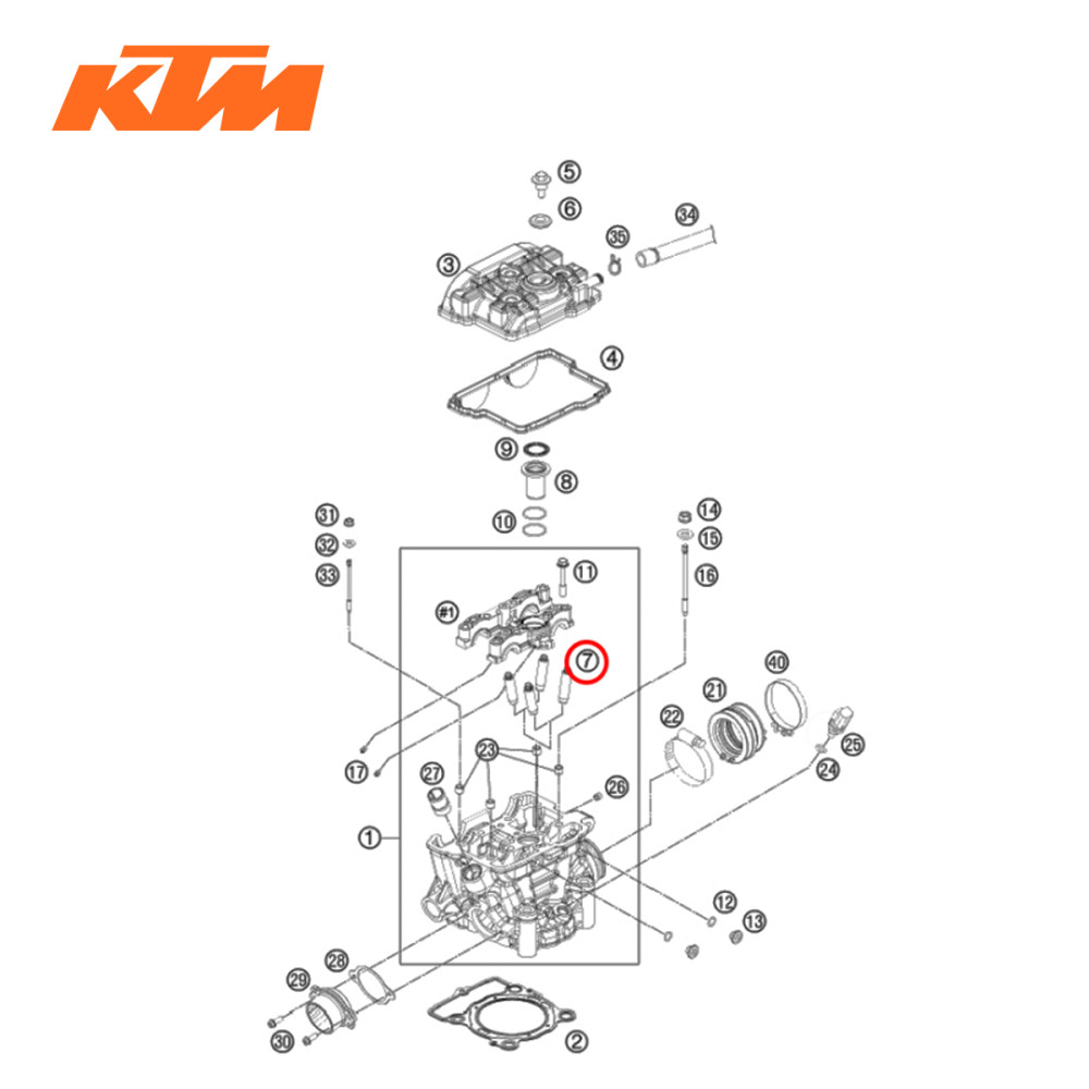 Guia da Válvula de Admissão/Escape Original KTM para SX-F/XC-F250 12 XCF-W250 12/13 (ESCAPE) SX-F/XC-F/XCF-W250 13/16 XC-W450 12/16 (Admissão/Escape)