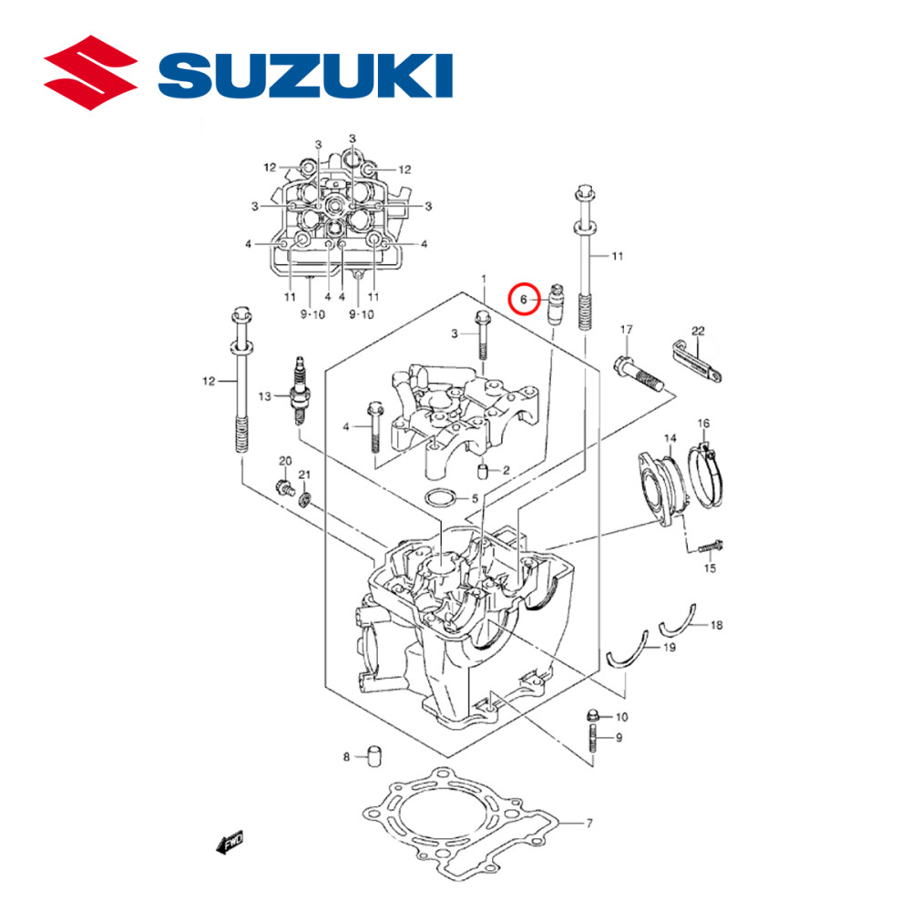 Guia da Válvula de Admissão ou Escape Original Suzuki para RMZ250 07/17