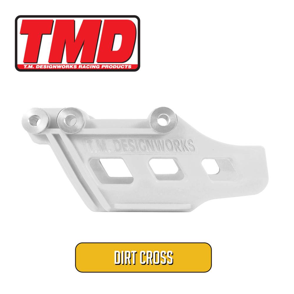 Guia de Corrente Traseiro Tm Designworks Dirt Cross para Honda CRF250/450 2005 a 2013 CRFX250 2006 a 2013 CRFX450 2005 a 2012 CR125/250 2005 a 2007-Branco
