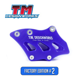 Guia de Corrente Traseiro Tm Designworks Factory Edition #2 para Yamaha YZ/YZF/WRF125/250/450 98/06 Suzuki RMZ250 07/13 RMZ450 05/13-Azul