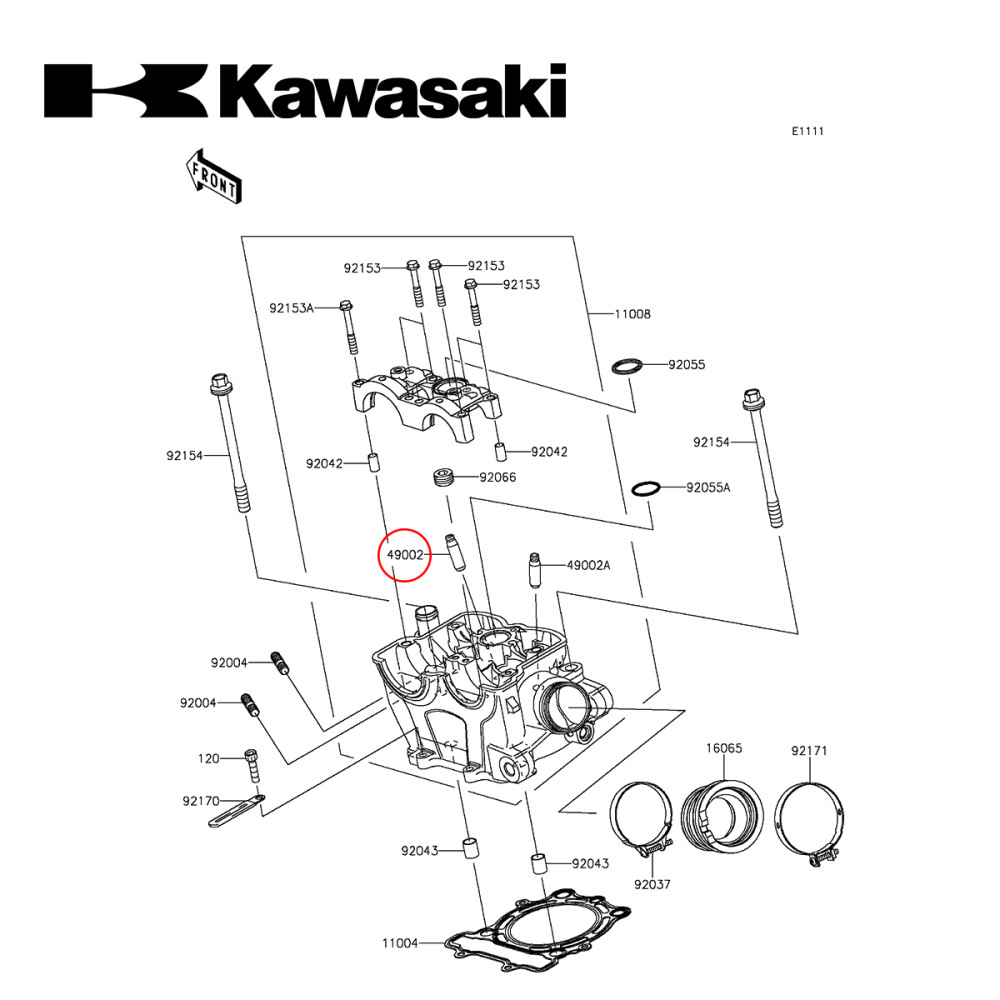 Guia da Válvula Original Kawasaki para Admissão KXF250 04/19 Escape 04/06