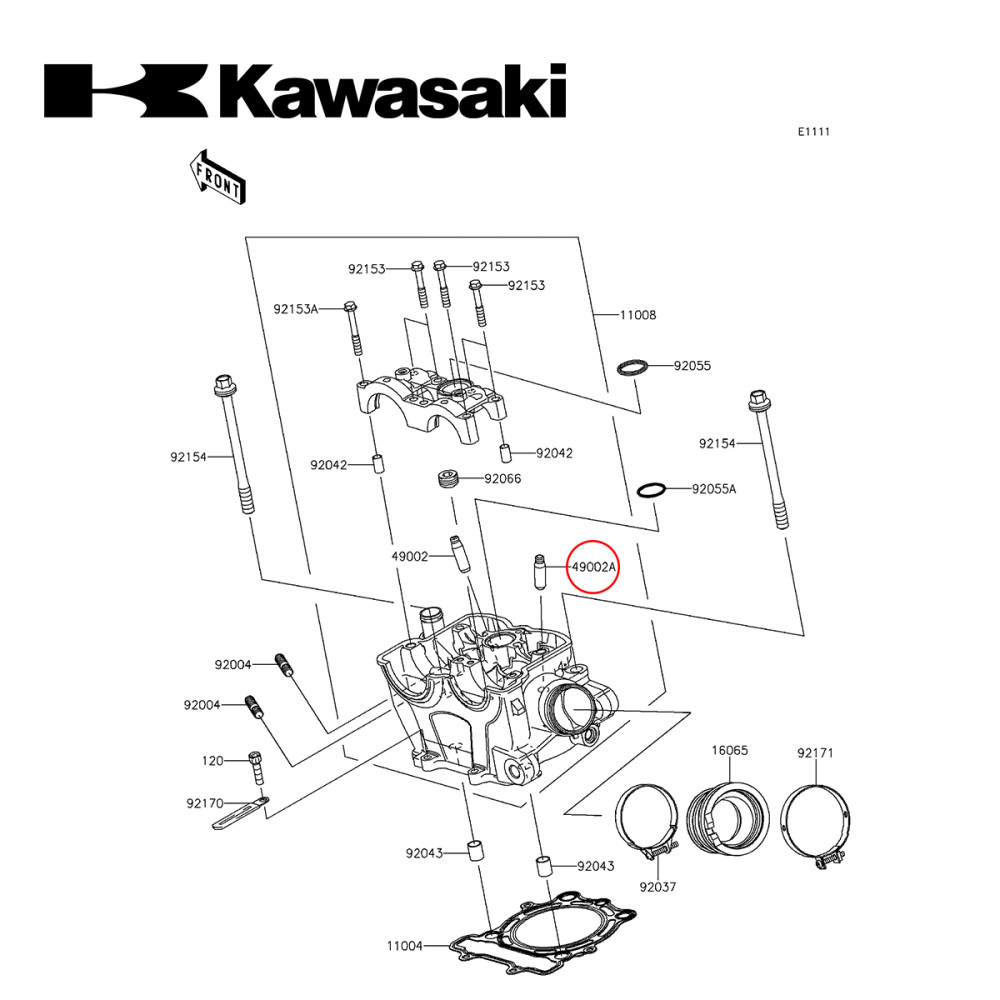 Guia da Válvula de Admissão Original Kawasaki para KXF250 07/16