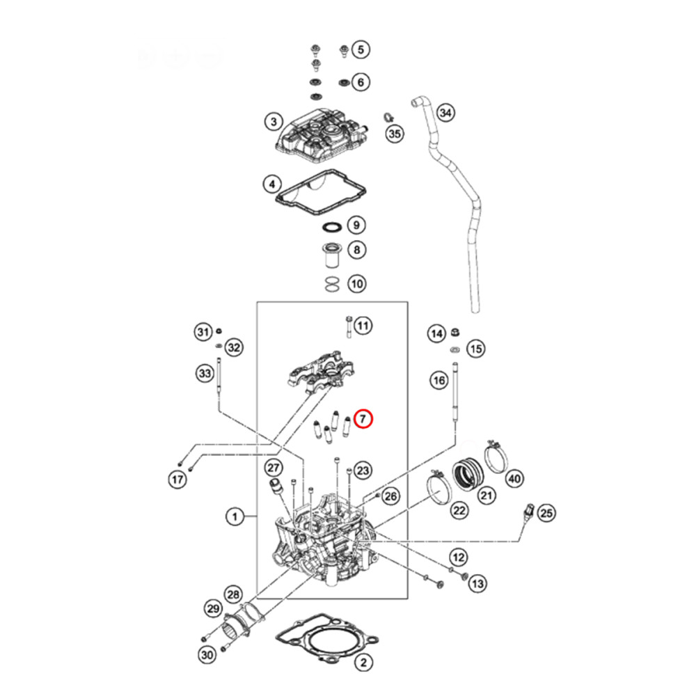 Guia de Válvula de Admissão ou Escape Original KTM para SX-F/XC-F350 16/17 Husqvarna FC350 16/17