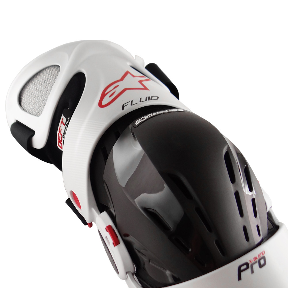 Joelheira Alpinestars Fluid Knee Brace Set-Branco/Preto/Vermelho-P/M/G