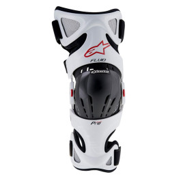 Joelheira Alpinestars Fluid Knee Brace Set-Branco/Preto/Vermelho-P/M/G