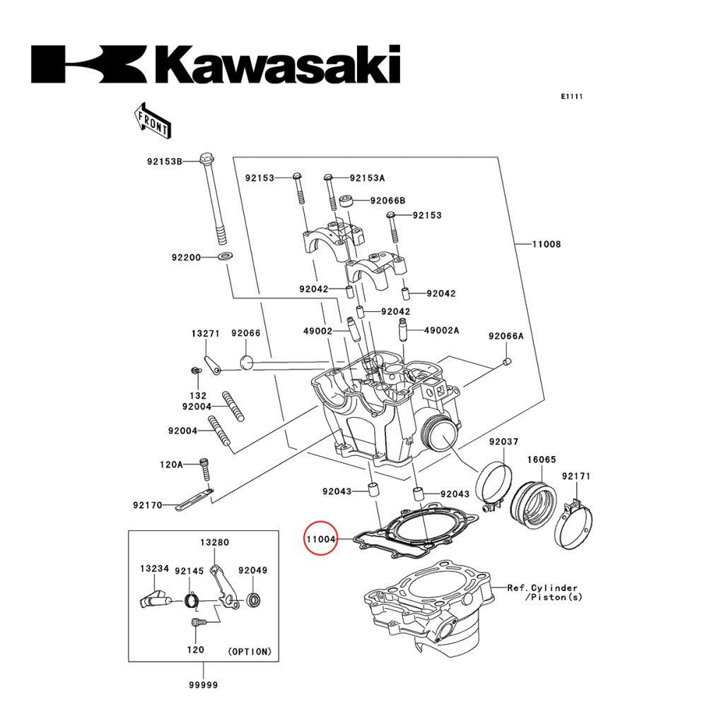 Junta do Cabeçote Original Kawasaki para KXF250 04/07 RMZ250 04/05