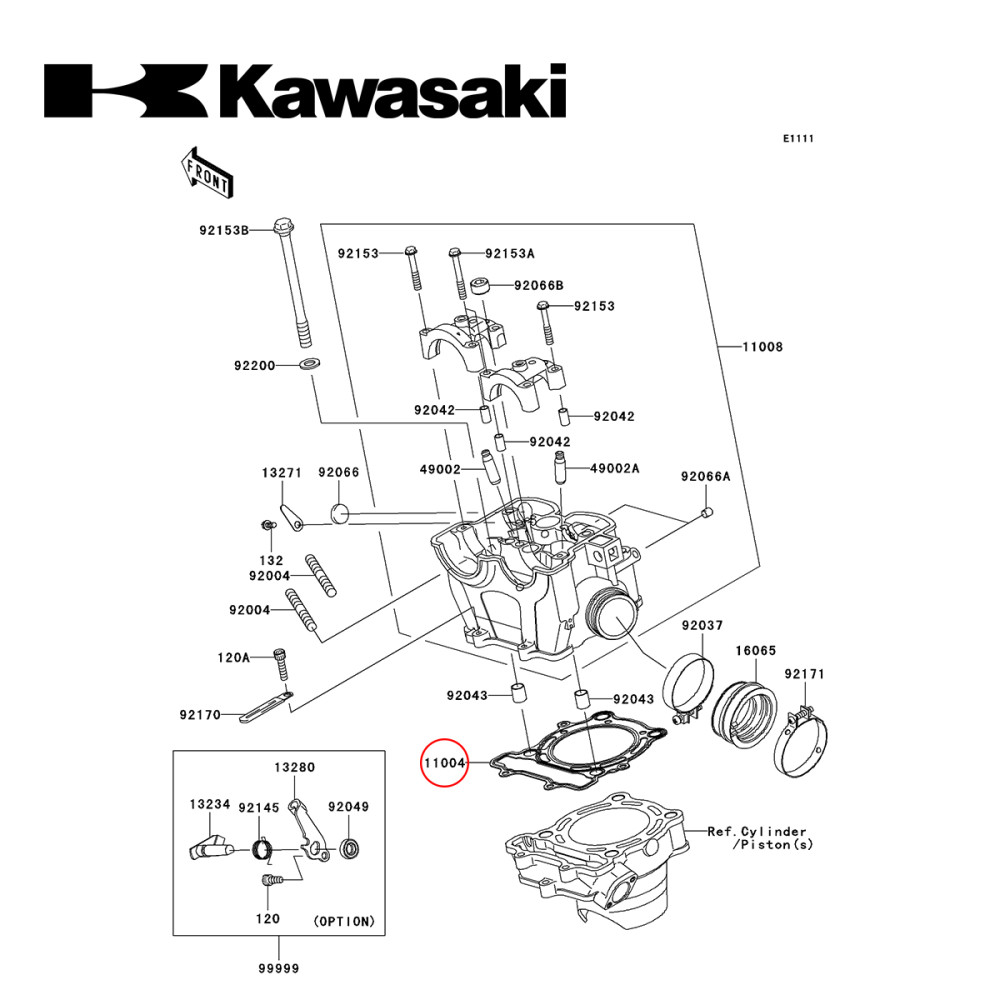 Junta do Cabeçote Original Kawasaki para KXF250 08