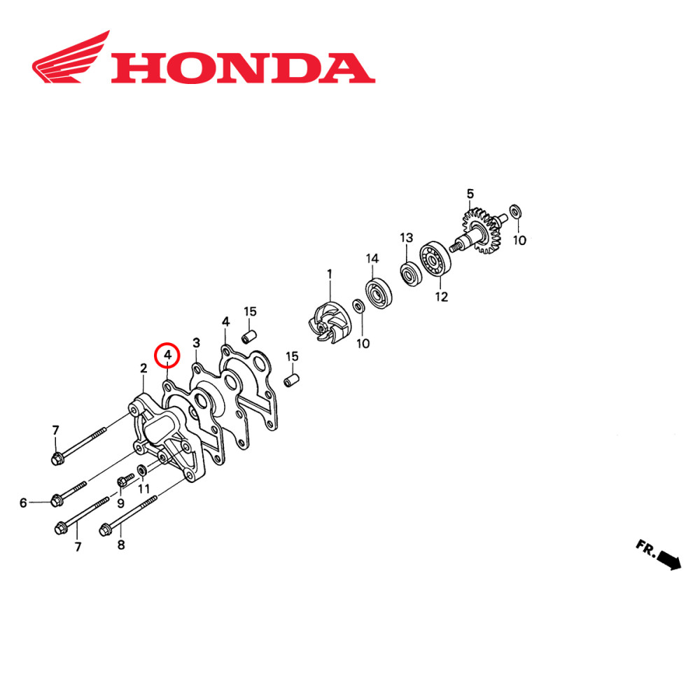 Junta da Bomba D'Água Original Honda para CR250 92/01