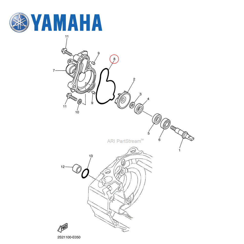 Junta da Bomba D'Água Original Yamaha para YZF450 03/09 WRF450 03/15 O'ring