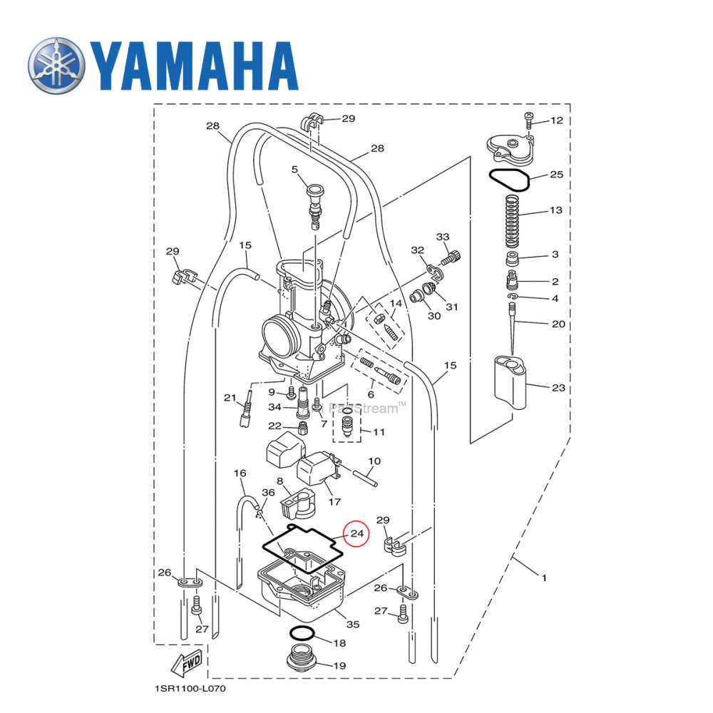 Junta para Cuba do Carburador Original Yamaha para YZ125 99/17
