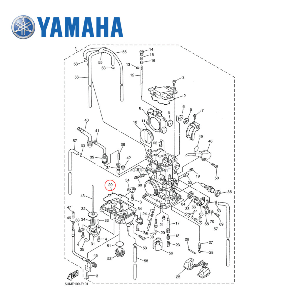 Junta para Cuba do Carburador Original Yamaha para  YZF250 01/13 YZF426 00/02 YZF450 03/09 WRF250 01/13 WRF400 00 WRF426 01/02 WRF450 03/11