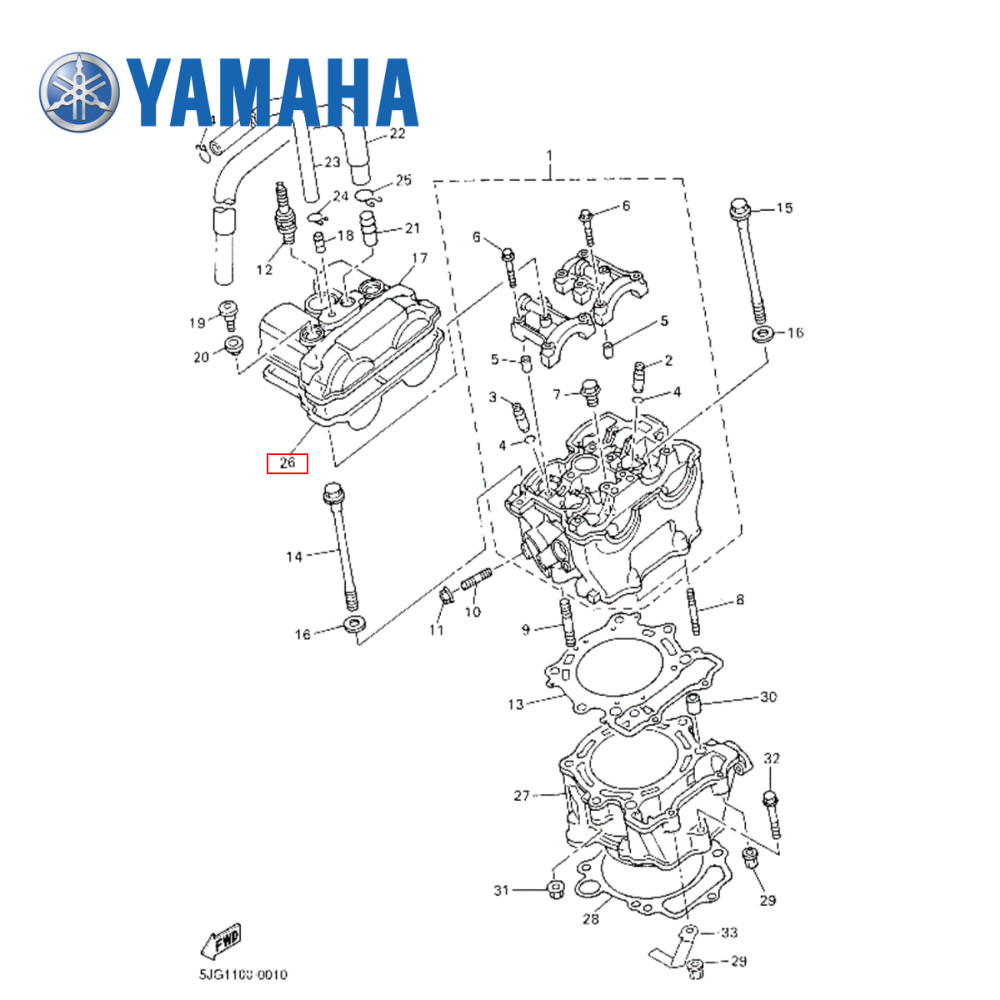 Junta da Tampa da Válvula Original Yamaha para YZF400 98/99 YZF426 00/02 WRF400 98/00 WRF426 01/02