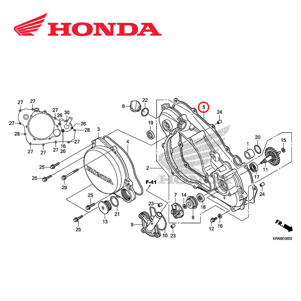 Junta da Tampa de Embreagem Original Honda para CRF250 10/17 Grande