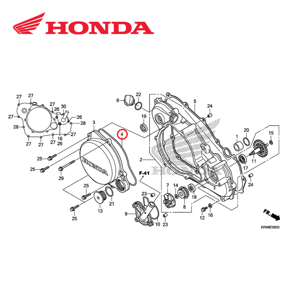 Junta da Tampa de Embreagem Original Honda para CRF250 10/17 Pequena
