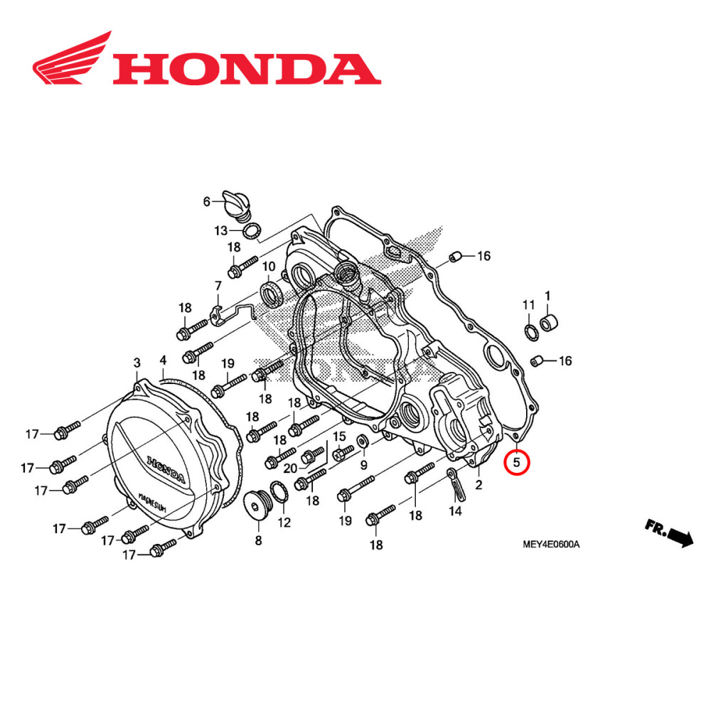 Junta da Tampa da Embreagem Original Honda para CRFX450 04/17 Grande